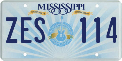MS license plate ZES114