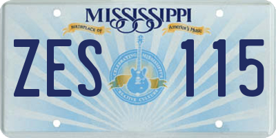 MS license plate ZES115