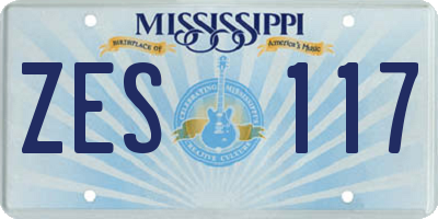 MS license plate ZES117