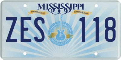 MS license plate ZES118