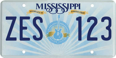 MS license plate ZES123