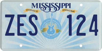 MS license plate ZES124
