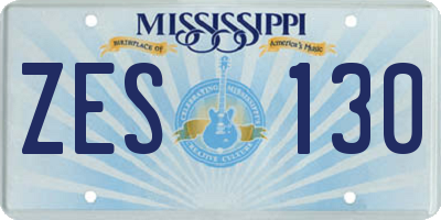 MS license plate ZES130