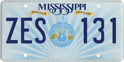 MS license plate ZES131