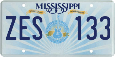MS license plate ZES133