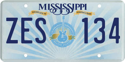 MS license plate ZES134