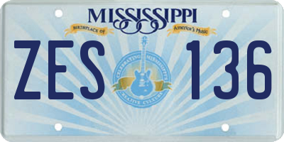 MS license plate ZES136