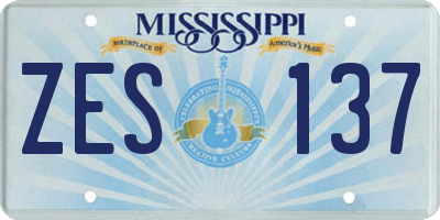 MS license plate ZES137