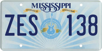 MS license plate ZES138