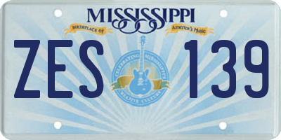 MS license plate ZES139