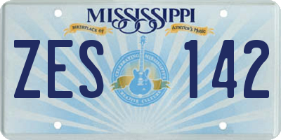 MS license plate ZES142