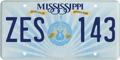 MS license plate ZES143
