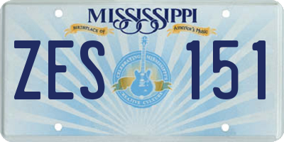 MS license plate ZES151