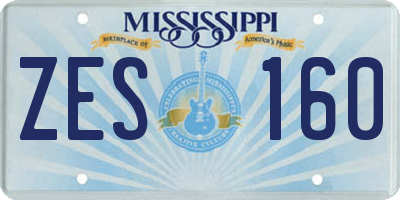 MS license plate ZES160