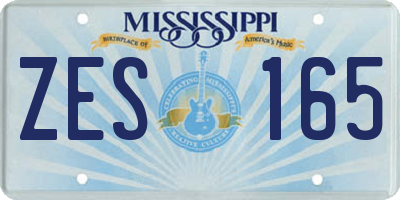 MS license plate ZES165