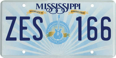 MS license plate ZES166