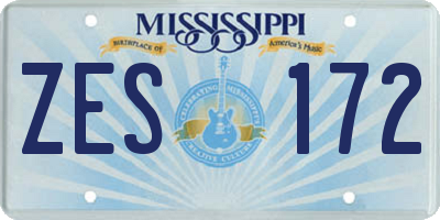 MS license plate ZES172