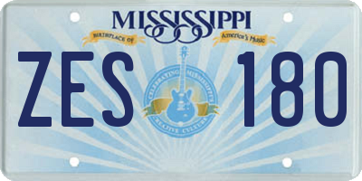 MS license plate ZES180