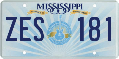 MS license plate ZES181