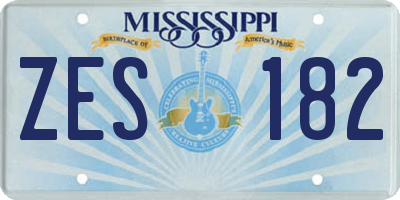 MS license plate ZES182