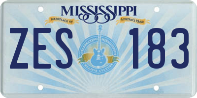 MS license plate ZES183