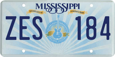 MS license plate ZES184