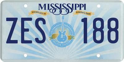 MS license plate ZES188
