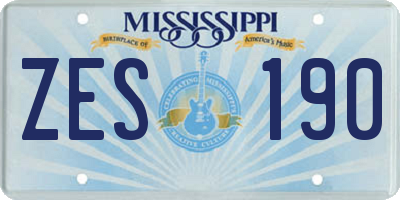MS license plate ZES190