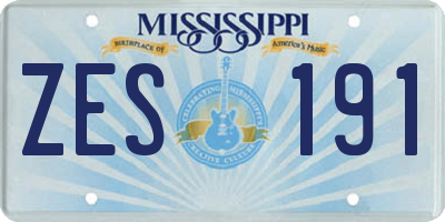 MS license plate ZES191