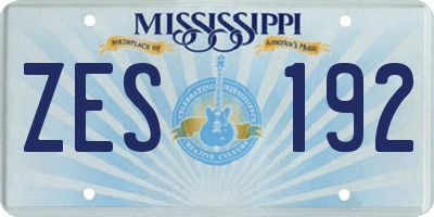 MS license plate ZES192