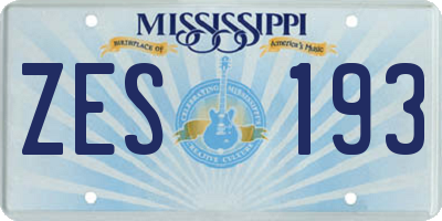 MS license plate ZES193