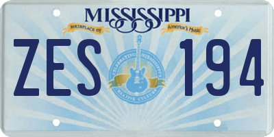 MS license plate ZES194