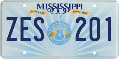 MS license plate ZES201