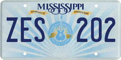 MS license plate ZES202