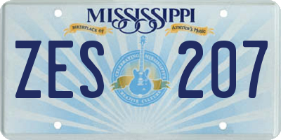 MS license plate ZES207