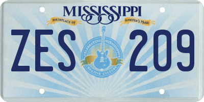 MS license plate ZES209