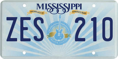 MS license plate ZES210