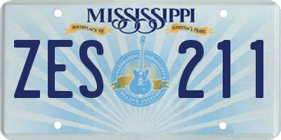 MS license plate ZES211