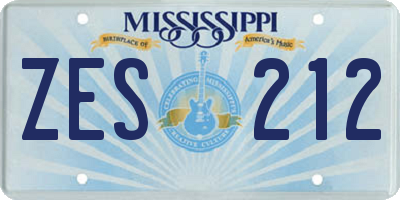 MS license plate ZES212
