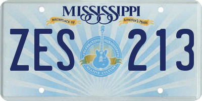 MS license plate ZES213
