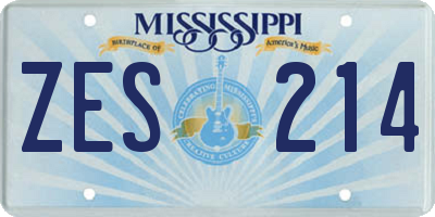 MS license plate ZES214