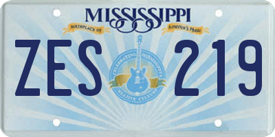 MS license plate ZES219