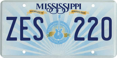 MS license plate ZES220