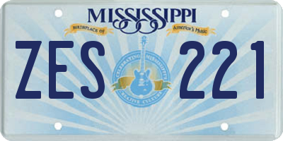 MS license plate ZES221