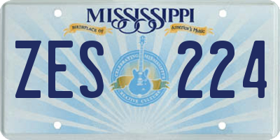 MS license plate ZES224