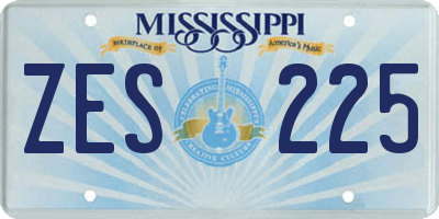 MS license plate ZES225