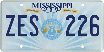 MS license plate ZES226