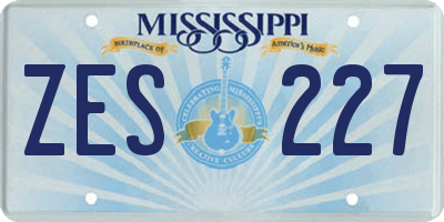 MS license plate ZES227