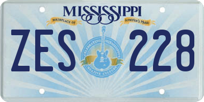 MS license plate ZES228