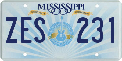 MS license plate ZES231